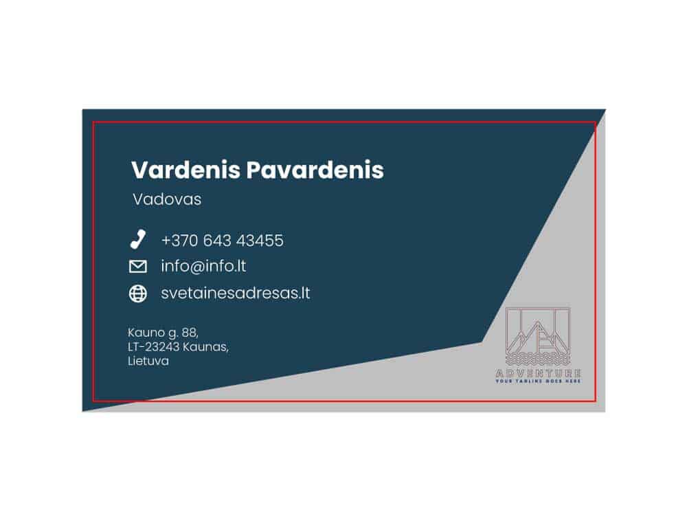 vizitine kortele su uzlaidomis