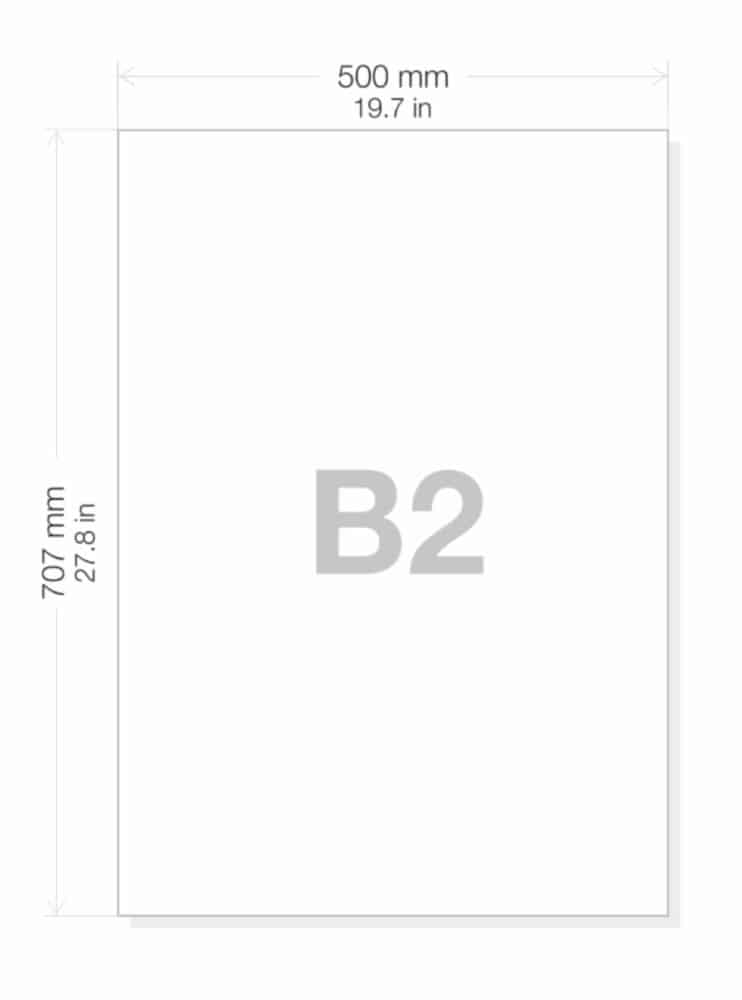B2 popieriaus lapų formatas